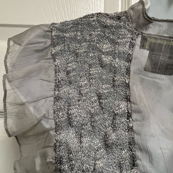 PRESS Grey Ruffled Knit Top - Picture 5 of 10